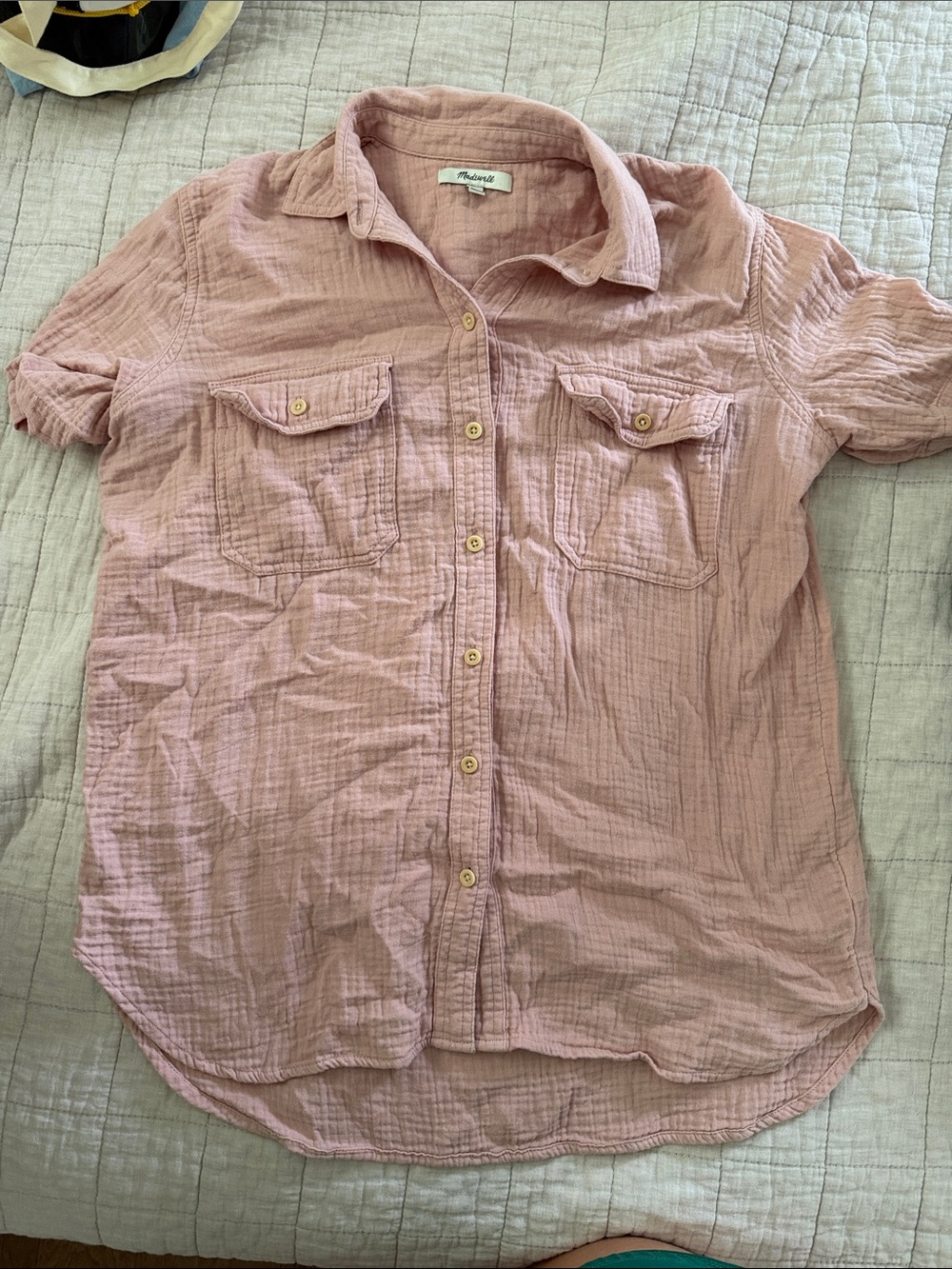 Madewell Blush Gauze Button-Down Shirt
